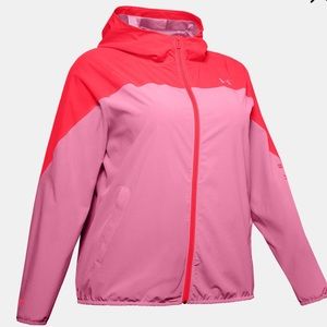 Plus Under Armour Woven Branded Full Zip Hoodie